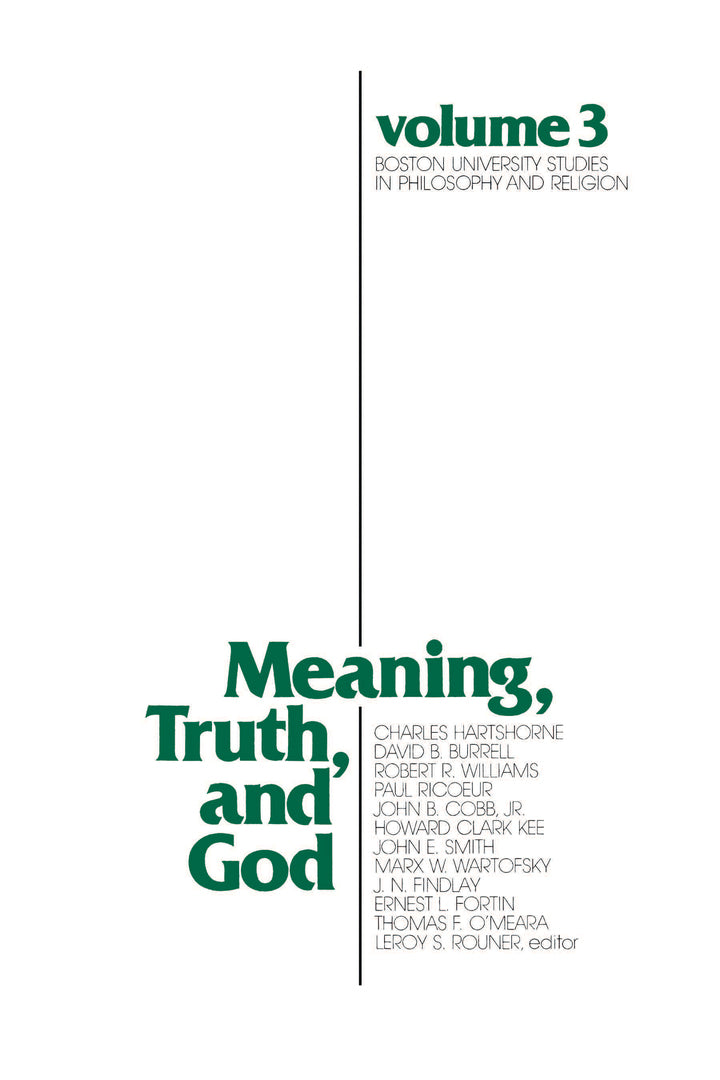 Cover image for Meaning, Truth, and God ISBN 9780268014155