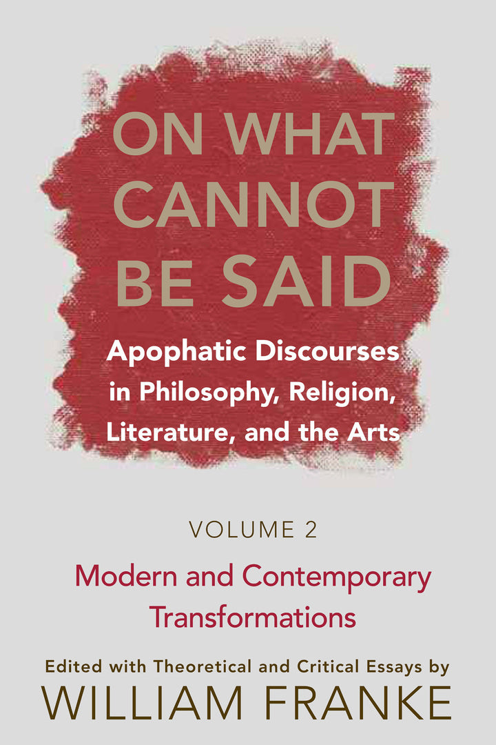 Cover image for On What Cannot Be Said ISBN 9780268028831