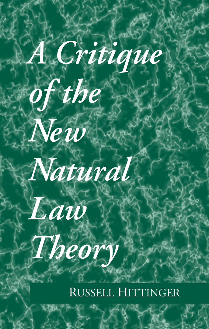 Cover image for A Critique of the New Natural Law Theory ISBN 9780268007751