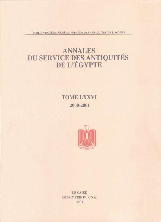 Annales du Service des Antiquités de l’Egypte