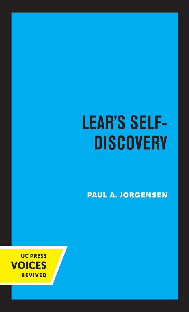 Cover image for Lear's Self-Discovery ISBN 9780520319356