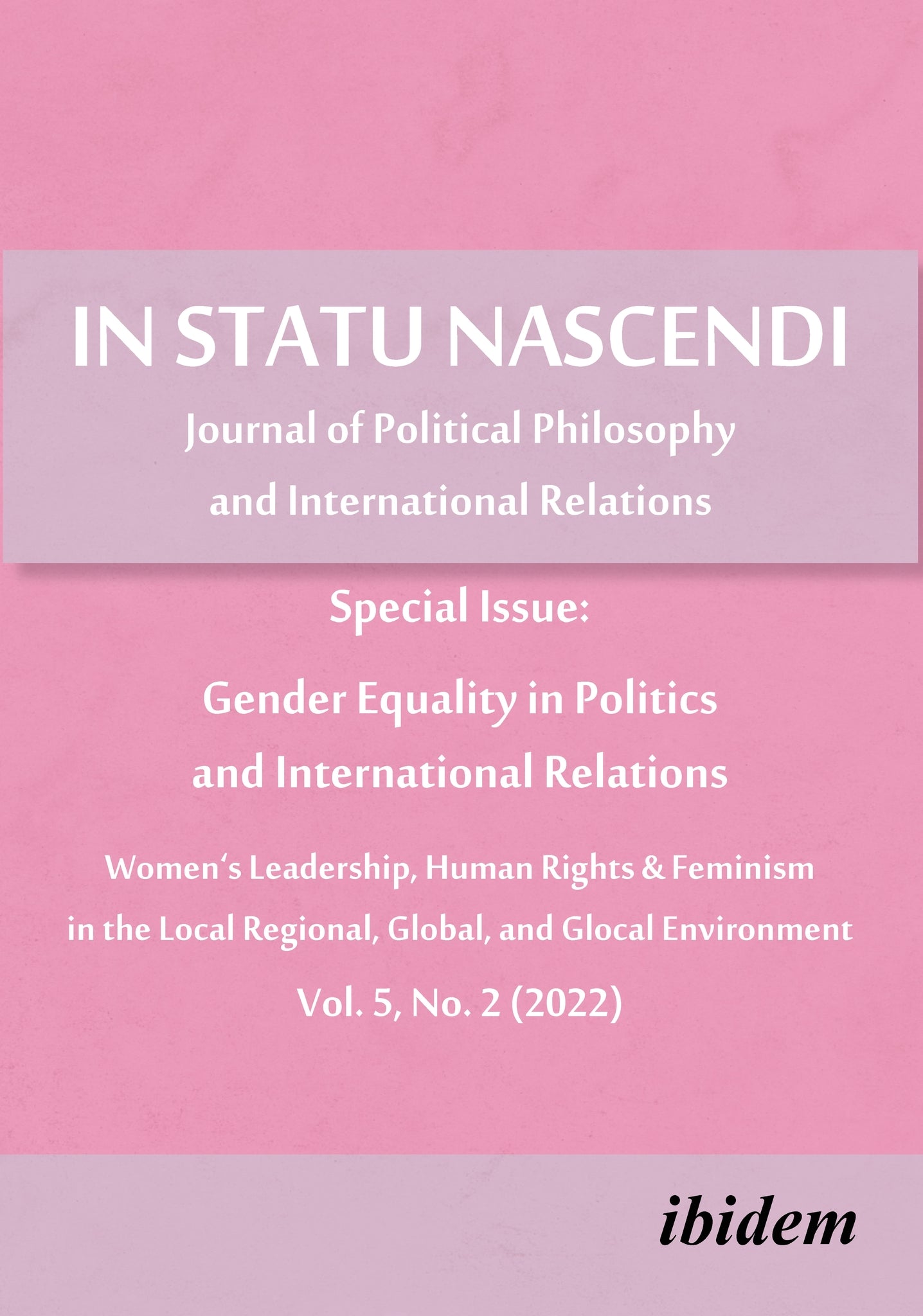 In Statu Nascendi Vol. 5, No. 2 (2022)