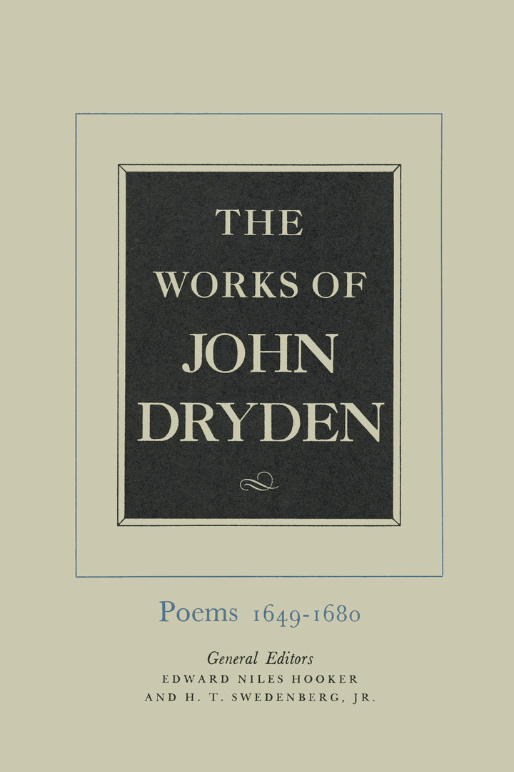 Cover image for The Works of John Dryden, Volume I ISBN 9780520003583