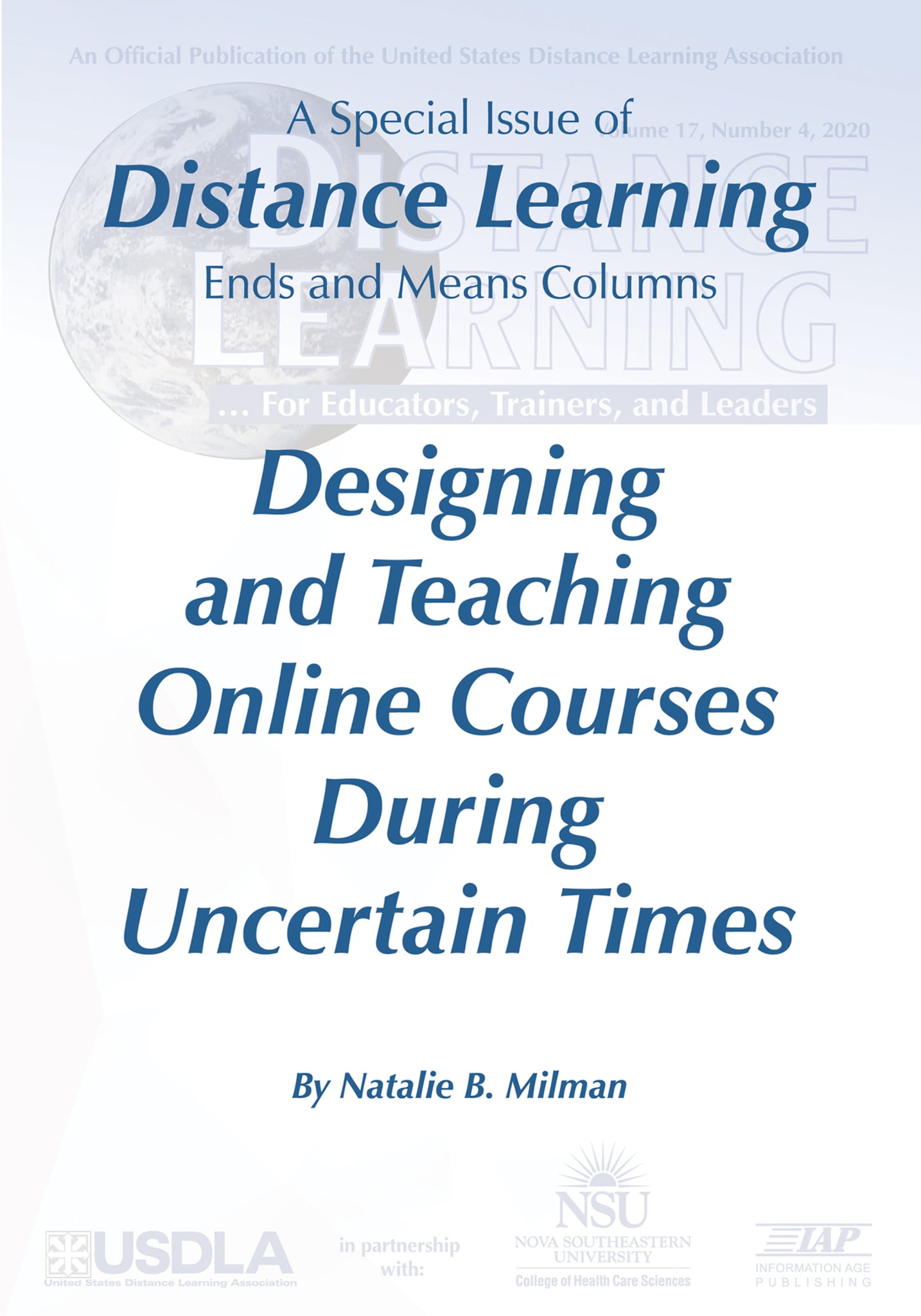 Distance Learning Vol 17 Issue 4