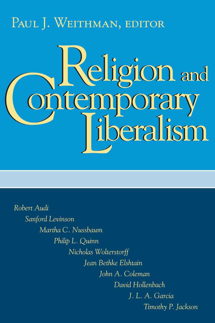 Cover image for Religion and Contemporary Liberalism ISBN 9780268016593