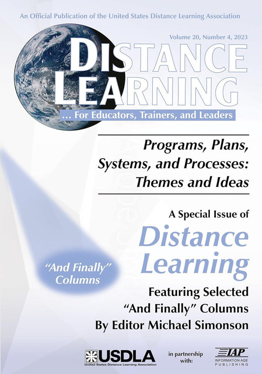 Special Issue of Distance Learning Vol 20 Issue 4